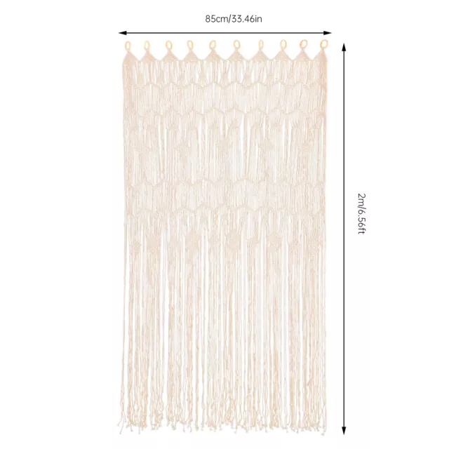 2pcs Macrame Curtain Boho Woven Wall Hanging Handmade Doorway Wedding Backdrop 3