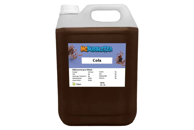 (7,99 EUR/l) Bubble Tea Sirup 5 Liter Cola Infusion/ Konzentrat - 1:20