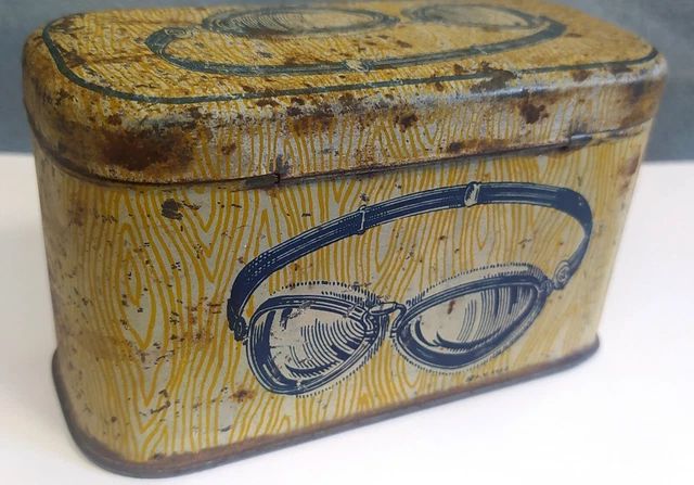 Boîte à Lunettes Vintage En Bois Et Métal - Style Rétro Double Coque