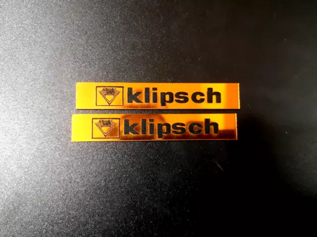 Klipsch 2 Stck.  KUNSTSTOFF Logo Dekor Kupfer Farbe 76mm