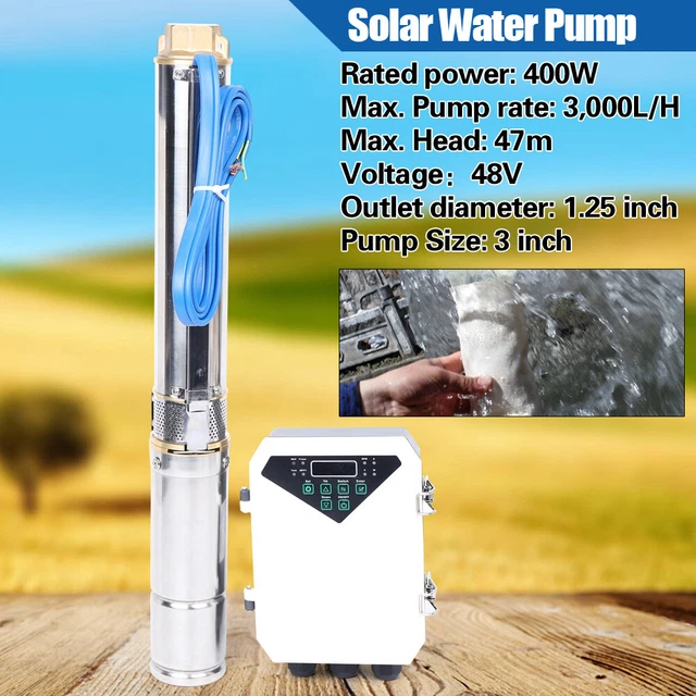 3& DC SOLAR Submersible Pump Bore Deep Well Water Pump MPPT Controller