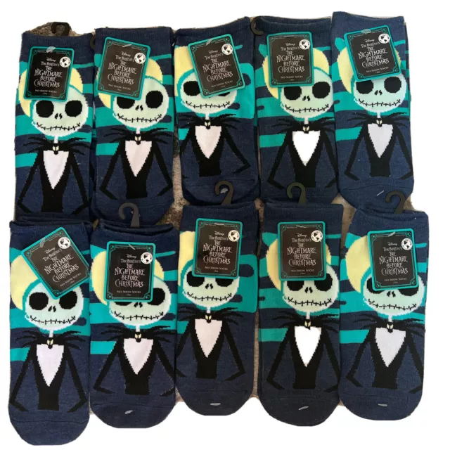 Disney Tim Burton’s, Jack Skellington, No-show socks Size:  (4-10) Set Of 10 NWT