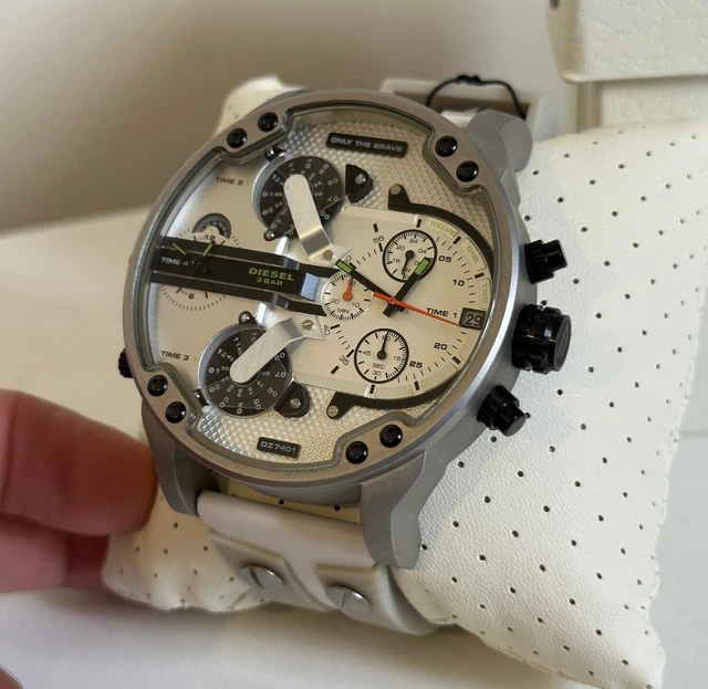 Orologio Diesel Big Daddy Chronograph Con Quadrante Nero E Cinturino In Acciaio Nero Per Uomo - Foto 12