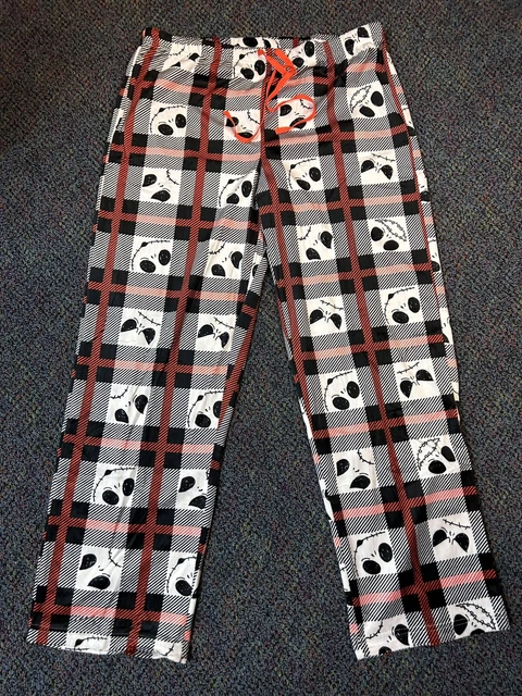 Nightmare Before Christmas Fleece Plaid Pajama Drawstring Pants Size Large