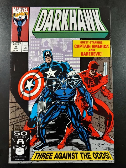 ⭐️ DARKHAWK #6 (direct) (vol 1) (1991 MARVEL Comics) VF Book