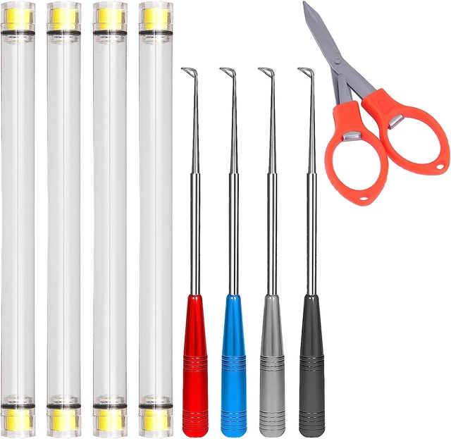 Fish Hook Remover Kit - 5pcs Stainless Steel Hook Removers & Folding Scissor wit