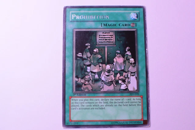 YUGIOH PROHIBITION RARE Psv-039 1st Ed Nm $14.50 - PicClick AU