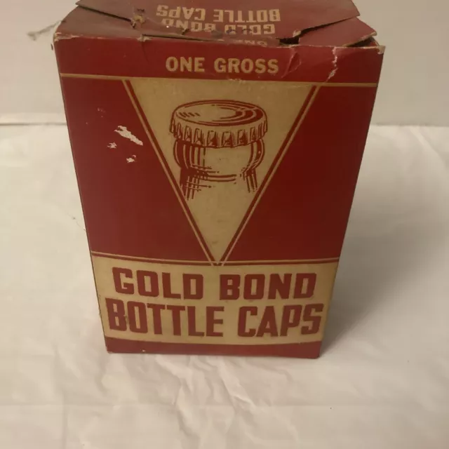 Vintage Gold Bond Bottle Caps Box of Double Lacquered Cork Lined