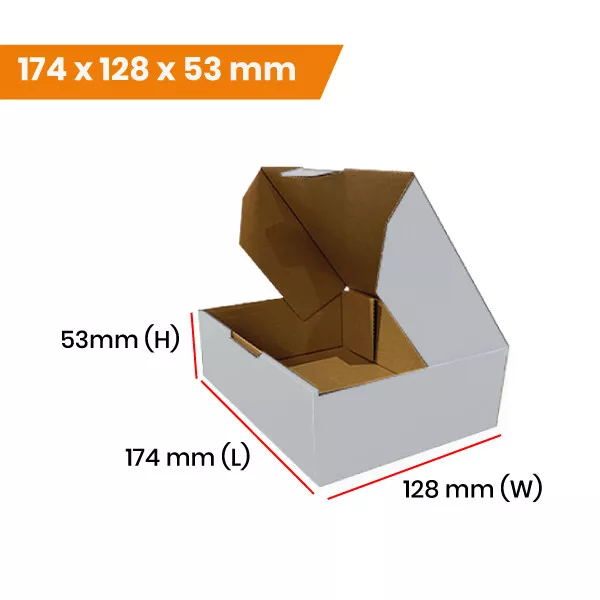 50x Die Cut Mailing Boxes 174mm x 128mm x 53mm Box For B6 Australia POST 500g 2