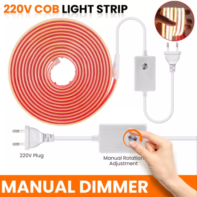 230V COB LED Streifen Stripe Dimmbar Band Leiste Lichtschlauch Selbstklebend