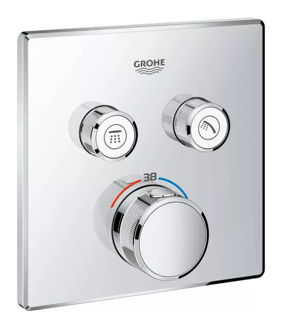 Unterputz Duschsystem mit Kopfbrause 300 x 300, Grohe Grohtherm SmartControl Set 2