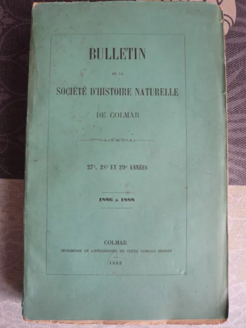 Alsace bulletin société d'histoire naturelle de Colmar