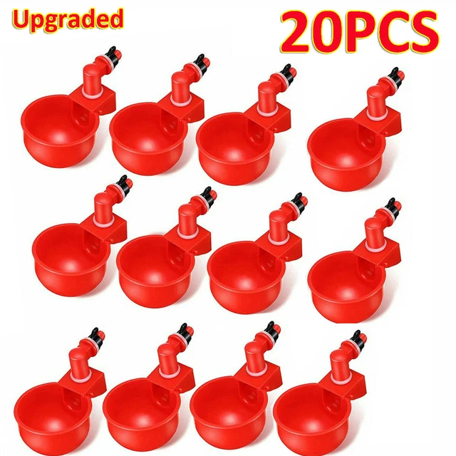 20PCS Automatic Water Cups Poultry Drinker Waterer Chicken Duck Quail Drinking