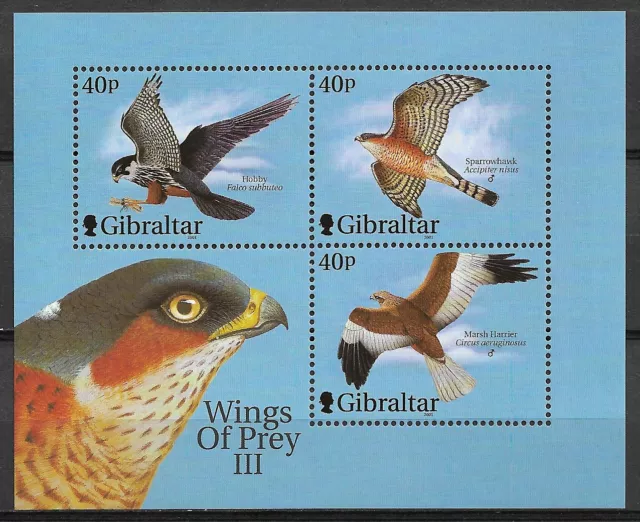 Gibraltar 2001 Yvert nº HB 46/47 Aviones y pajaros de presa MNH