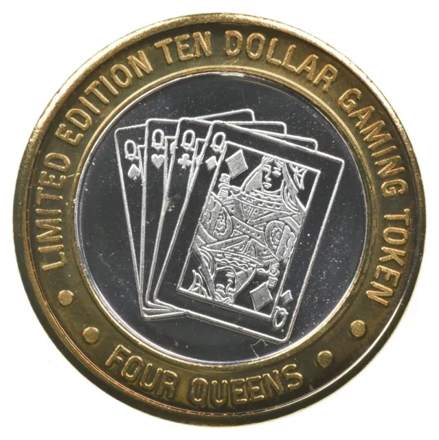 Four Queens $10 Gaming Casino Token .999 SILVER Strike *789