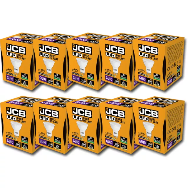 Paquet de 10 Jcb Led Spot Ampoules 3w ou 5w GU10 Blanc Chaud Froid Lumière Jour