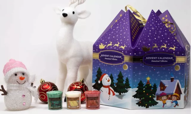 Liberty Candles' Advent Calendar Carousel Christmas Gift Tea Lights votives