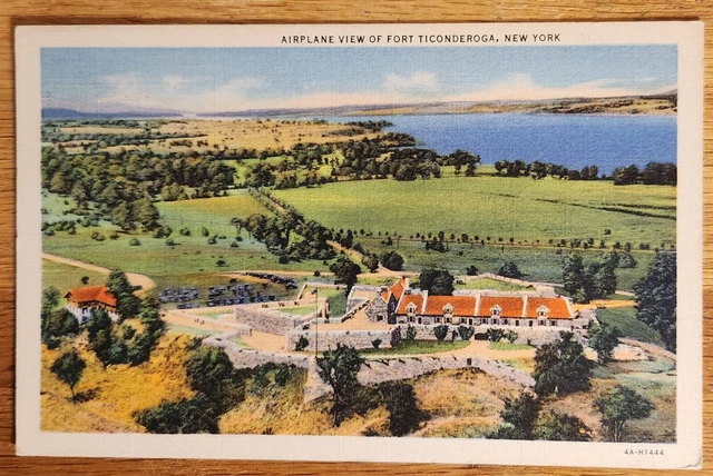 Airplane View of Fort Ticonderoga New York NY Postcard PC 1937 Curteich