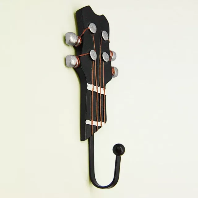 3 Pcs/Set Guitar Heads Hooks Music Home Resin Clothes Hat Hanger Movie Wal 3