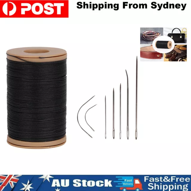 0.55mm DIY Handicraft Leather Sewing Natural Hemp Waxed Thread Cord Ramie Black