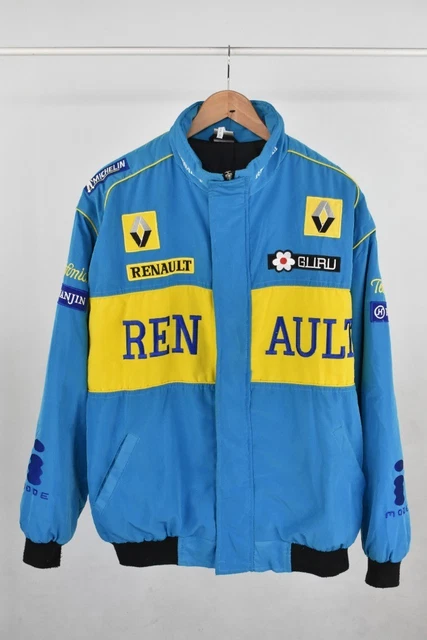 VINTAGE F1 RENAULT Blue Car Logo Racing Motorsport Zipped Jacket, Size ...