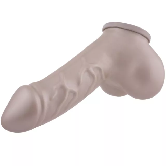 Latex Dauerkondom Penishülle Rubber Kondom Potenzhilfe Sleeve Gay Silber 17,5 cm