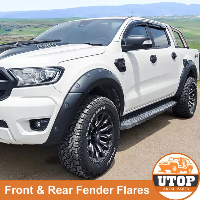 Matt Black Fender Flares Guard Kit For Ford Ranger PX2 PX3 2015-2022 XL XLS XLT