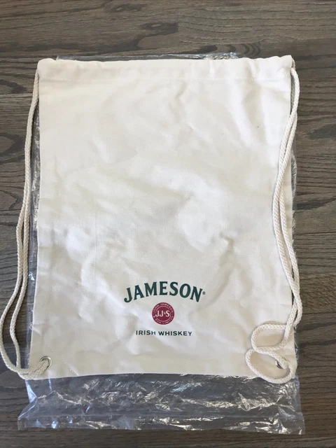 Jameson Irish Whiskey Canvas Drawstring Bag Backpack Gym New In Plastic Wrap B6