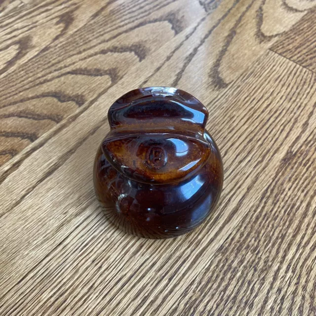 Vintage Ohio Brass Co (B in Oval) Glazed Brown Porcelain Saddleback Insulator