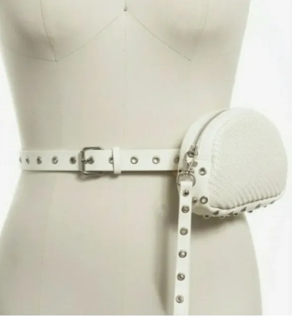 INC International Concepts Convertible Woven Belt Bag sz xl white