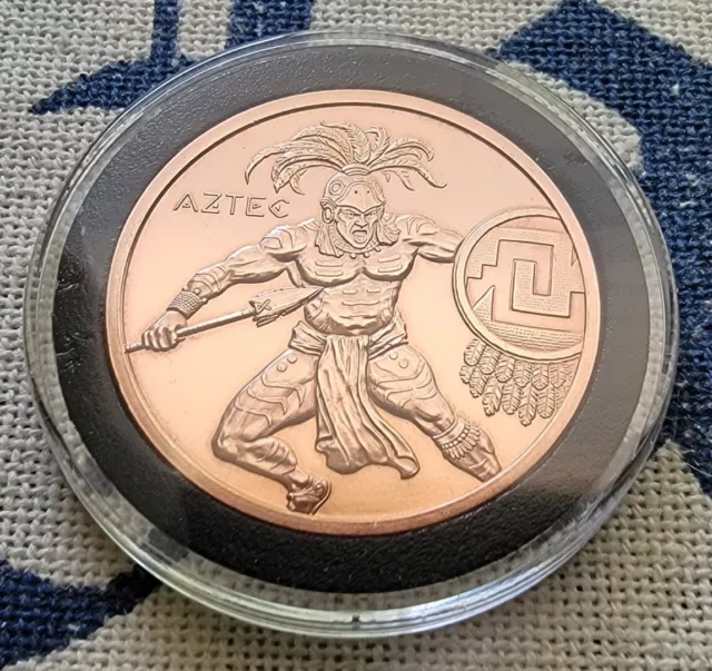 The Aztec Warrior (Warrior Series) 1 oz .999 Pure Copper BU Round