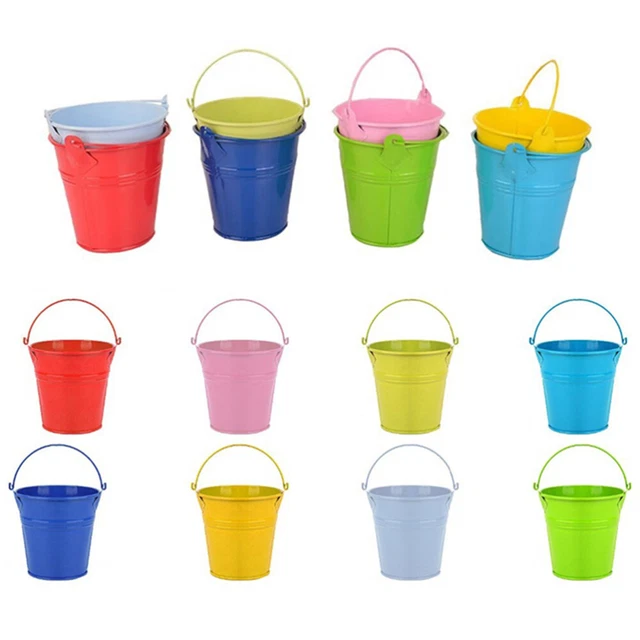 6 Pcs Kind Kleine Metalleimer Mini-Eimer Balkon Garten Töpfe