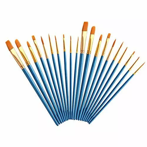 Set di 20 Pennelli da Pittura, Pennelli per Capelli in Nylon, per Pittura (W2t)
