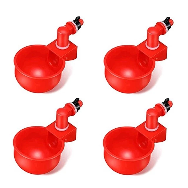4PCS Chicken Waterer Automatic Poultry Drinkers Durable New Red Useful