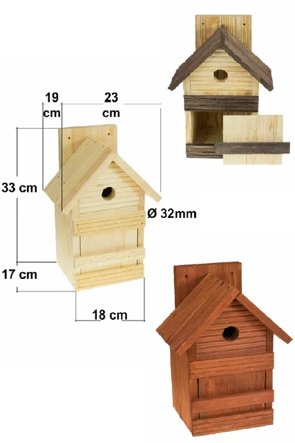 Rustikales Vogelhaus Aus Holz Zum Aufhängen – 26,7 Cm Hoch, Für Garten & Terrasse