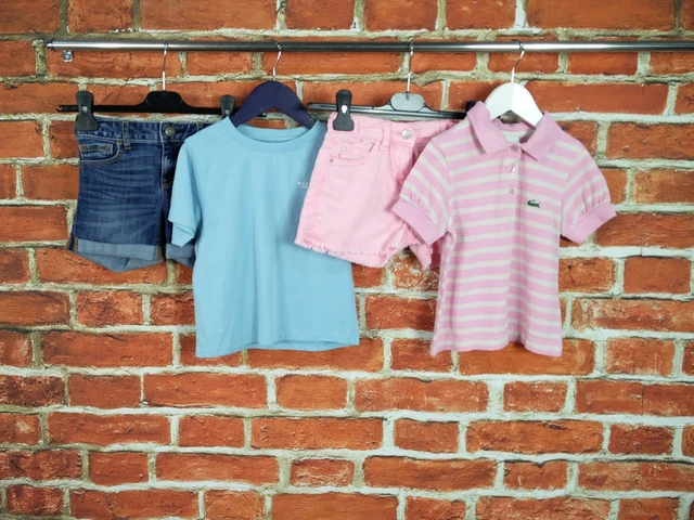 GIRLS BUNDLE AGE 5-6 YEARS McKENZIE LACOSTE GAP ETC DENIM SHORTS POLO TEE 116CM