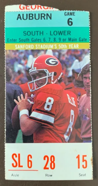 Georgia Bulldogs 11/17/1979 ORIGINAL college football ticket vs Auburn