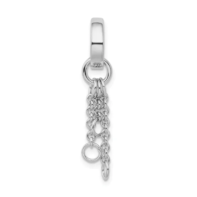 Amore La Vita Silver  Polished Circle with Cable Chain Dangles Charm Carrier Pen