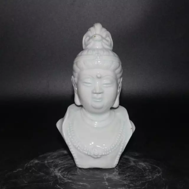 Chinese Porcelain Song Dynasty Hutian Kiln White Glaze Buddha Statues 7.48"
