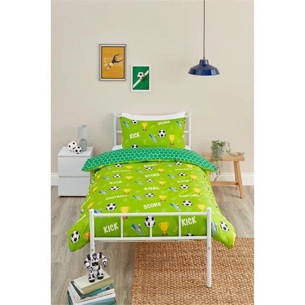 Nuevo Juego De Funda De Edredón Única Con Temática De Fútbol 137 Cm X 200 Cm Con Funda Almohada