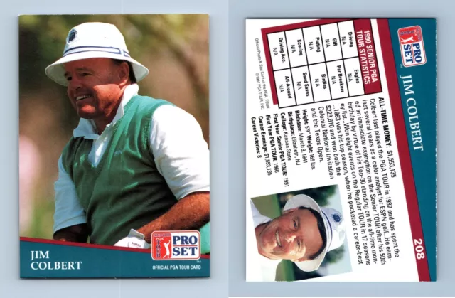 Jim Colbert #208 PGA Tour 1991 Set professionale carta da visita