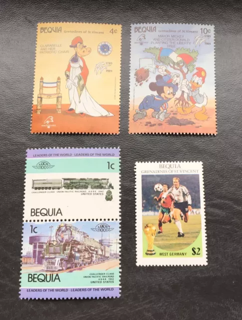 Bequia Grenadines of St. Vincent - 5 mint hinged stamps