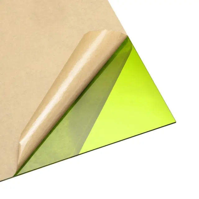 Verde Transparente Fundido Acrílico Hoja, 12"x 12", 3mm Grosor Plástico PMMA