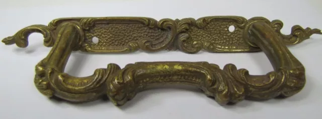 Antique Architecutral Bronze Brass Pull Handle Ornate Hardware Element