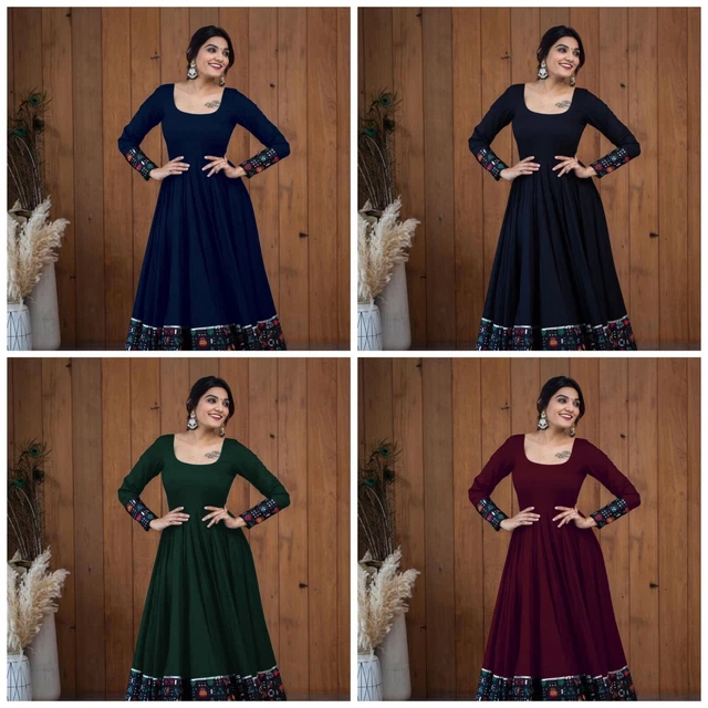 Gown Indian Pakistani Ethnic Designer Flair Kurti Wedding Party Wear Dress Gown