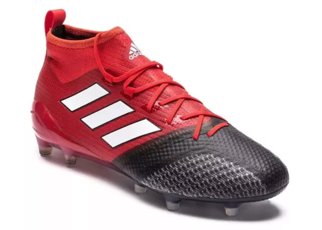 Stivali da calcio Adidas ACE 17.1 Primeknit FG da uomo / rosso nero / prezzo disponibile £200