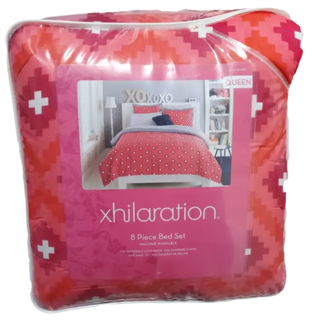 Xhilaration Diamond 8-Piece Queen Bedding Set - Pink including Sheets NEW Xhilaration Diamond 8-Piece Queen Bedding Set - Pink including Sheets NEW