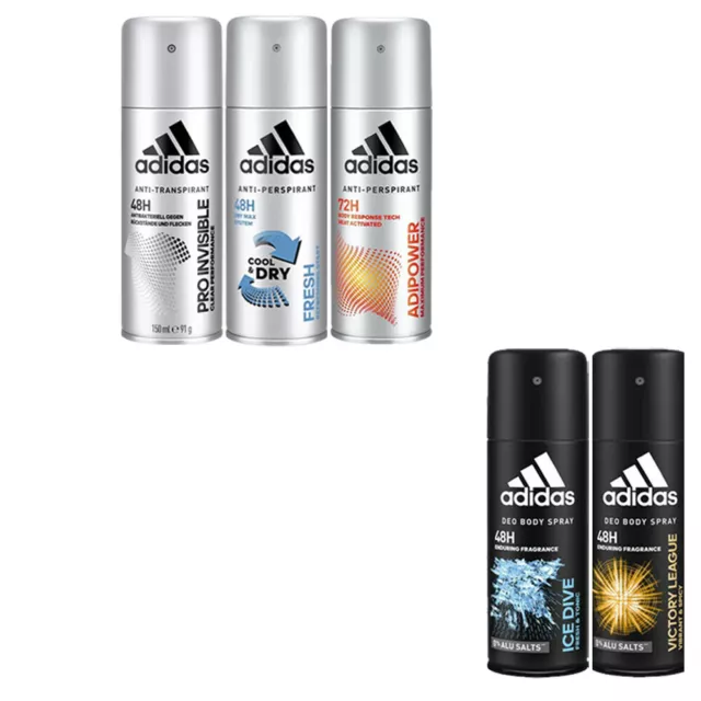 (1L|33,33) 5x150ml Set adidas Deospray Body Spray Antitranspirant | 5 Sorten