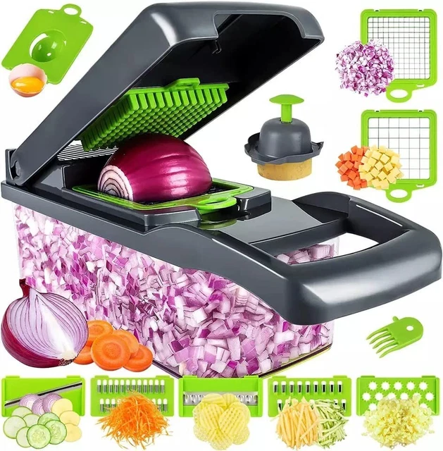 12 In 1 Vegetable Chopper Spiralizer Mandolin Hand Chopper Cutter Food Slicer