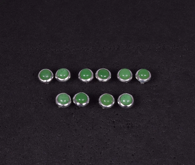 Wholesale 5PR 925 Solid Sterling Silver Green Jade Stud Earring Lot B